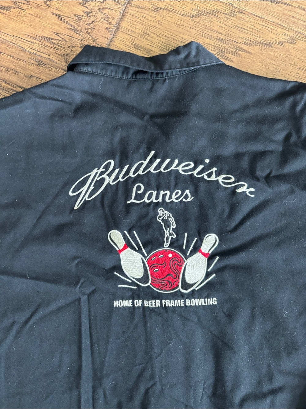Vintage Budweiser Embroidery Bowling Button-down